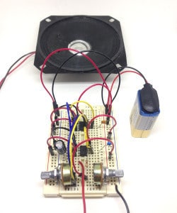Atari punk console on breadboard
