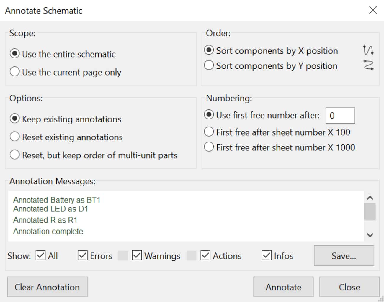 Kicad annotate schematic window