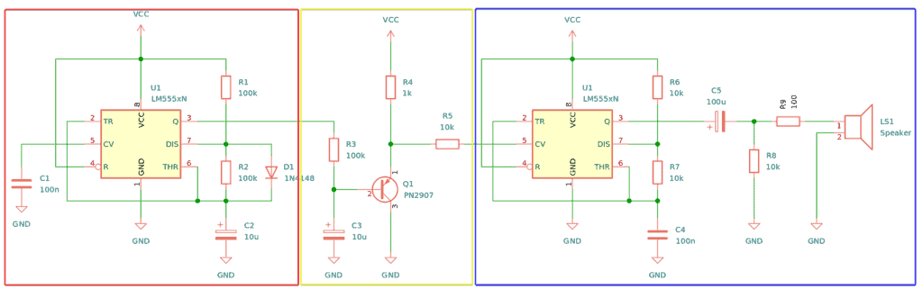 Schematics for 555 Police Siren
