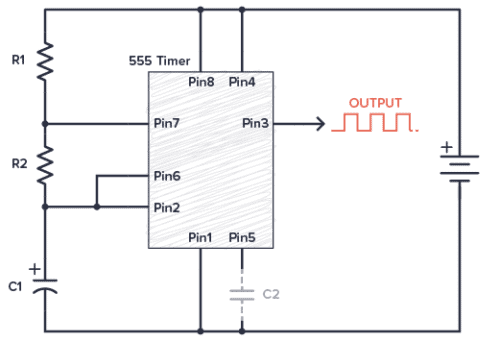 555 Timer in astable mode