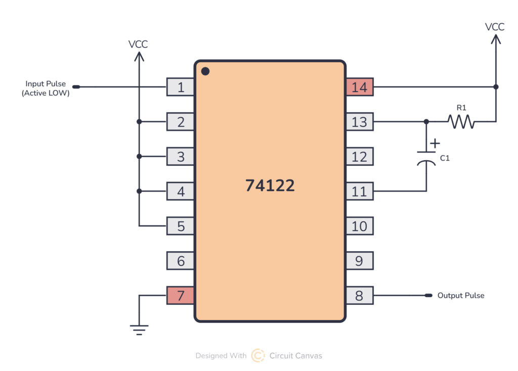 Configuring the 74ls122 with external resistor