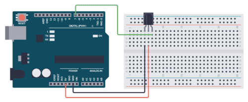 Arduino IR Receiver on a breadboard