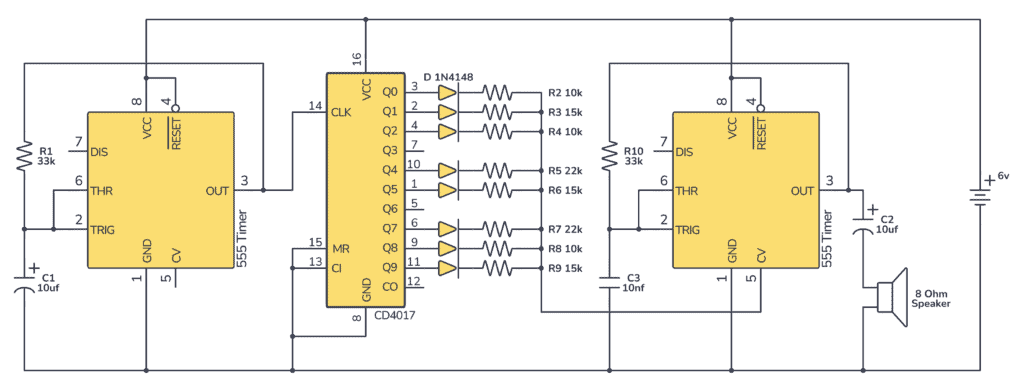 555 timer music box schematic