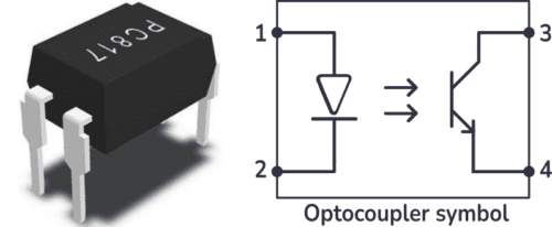 Typical optocoupler package and symbol
