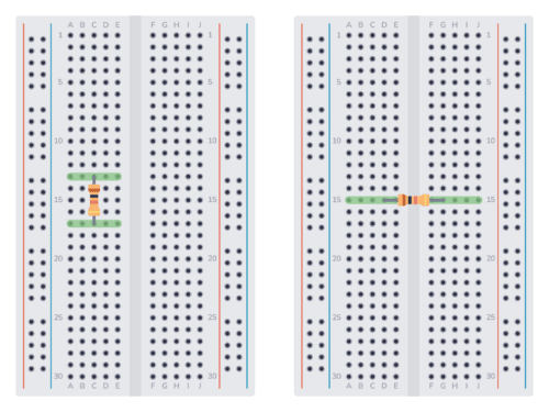 Resistor on a breadboard
